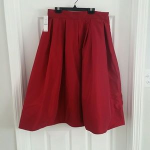 NWT White House Black Market Taffeta Midi Skirt